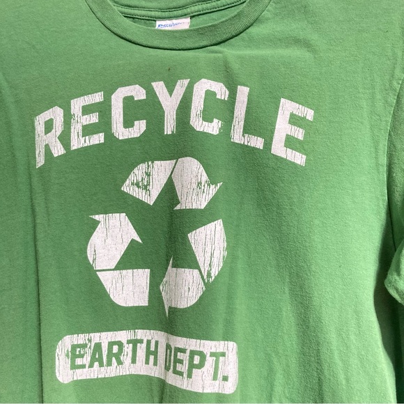 RECYCLE EARTH Dept Green T shirt Unisex Environmental Friendly Unisex Small - Picture 9 of 15